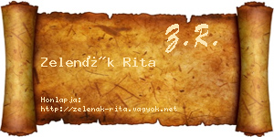 Zelenák Rita névjegykártya