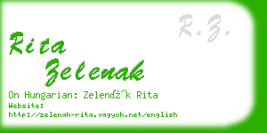 rita zelenak business card
